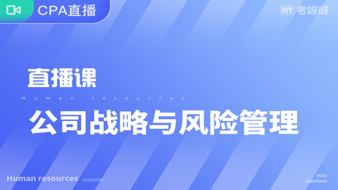 2020年注会精讲班《公司战略与风险管理》直播课