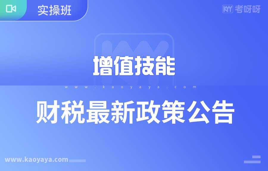 增值技能（财税最新政策公告）