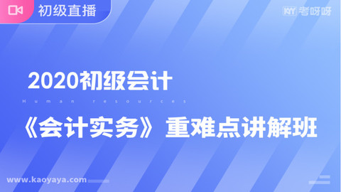 2020年《初级会计实务》重难点讲解班~赠课