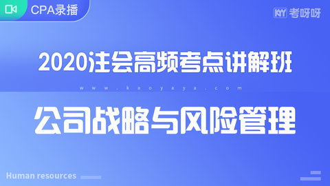 2020年注会高频考点讲解班《战略》~协议签约班专属课程
