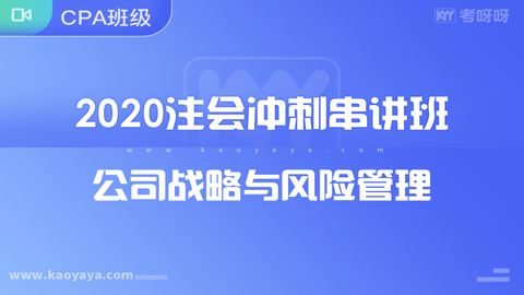 2020年注会冲刺串讲班《战略》