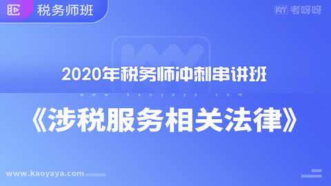 2020年税务师冲刺串讲班《涉税服务相关法律》