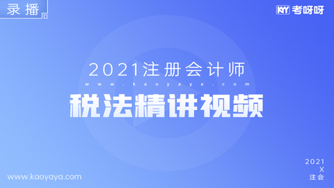 2021年注会《税法》精讲视频