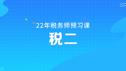 2022税务师预习课《税二》