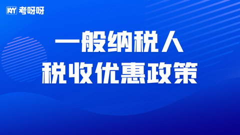 一般纳税人税收优惠政策