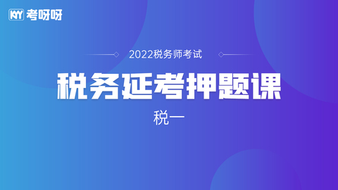 22年税务师延考押题课——税一