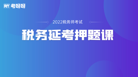 22年税务延考押题课