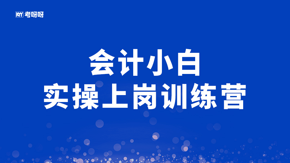 会计实操小白上岗训练营