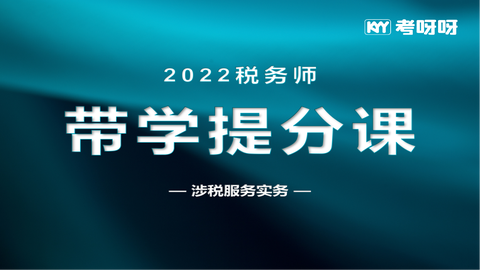 2022年税务师带学提分课——涉税服务实务