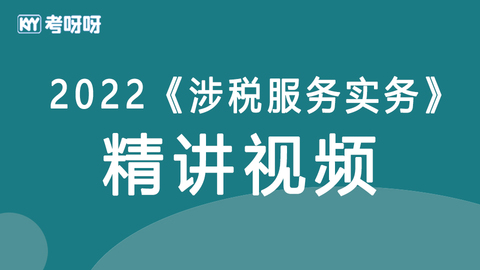 2022年税务师《涉税服务实务》精讲视频