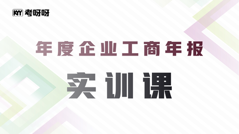 年度企业工商年报实训课