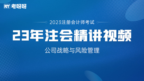 2023年注会《战略》精讲视频