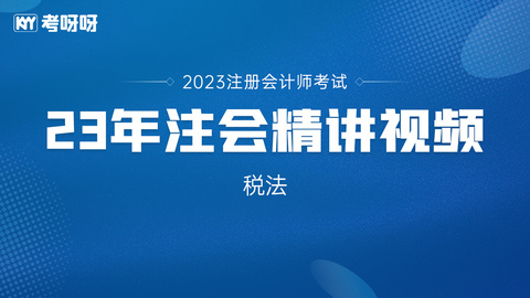 2023年注会《税法》精讲视频