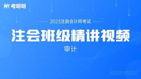 2023年注会《审计》班级精讲视频