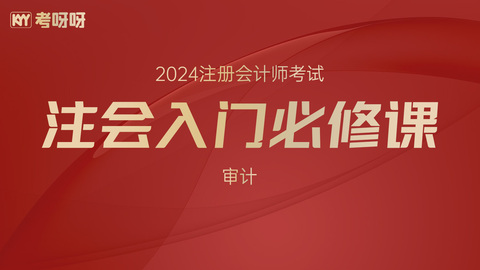 2024注会《审计》入门必修课