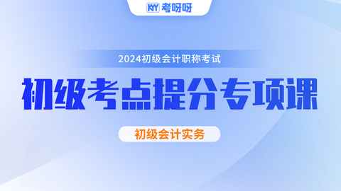 2024初级考点提分专项课——会计实务