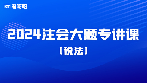 24注会大题专项课-税法