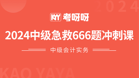 2024中级急救666题冲刺课-会计