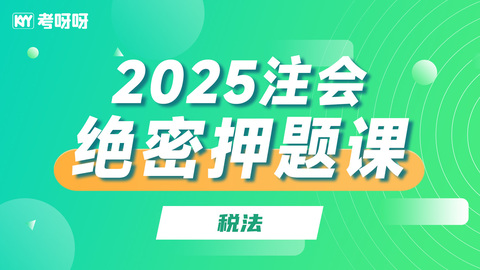 2025注会绝密押题课-税法