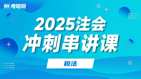 2025注会冲刺串讲课-税法